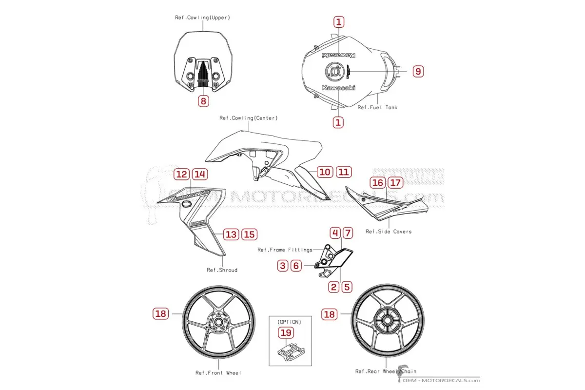 Autocollants pour Kawasaki VERSYS 1100 SE 2026 • Kawasaki Autocollants OEM