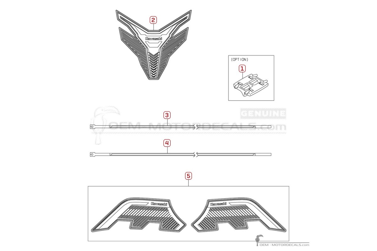 Stickers voor Optionele stickers • Kawasaki OEM Stickers