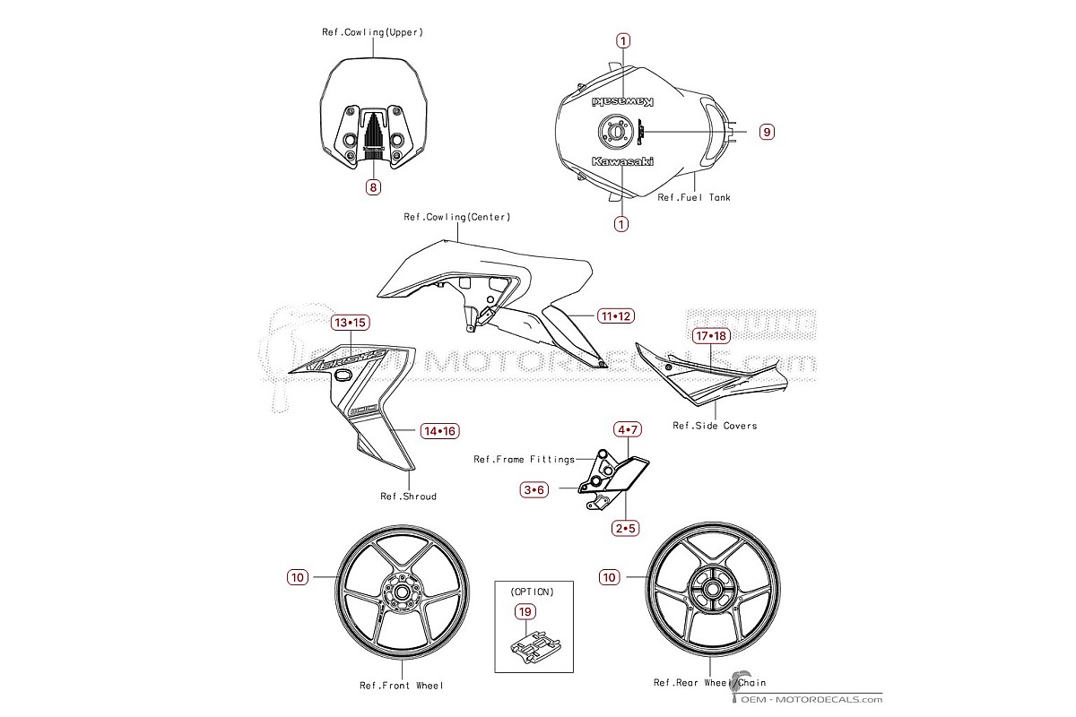 Autocollants pour Kawasaki VERSYS 1100 SE 2026 • Kawasaki Autocollants OEM