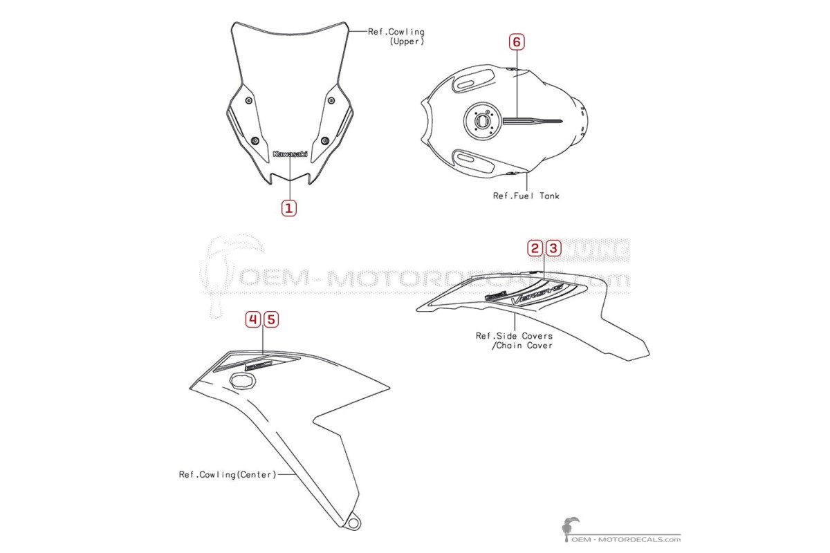 Aufkleber für Kawasaki VERSYS 650 | KLE650 2026 • Kawasaki OEM-Aufkleber