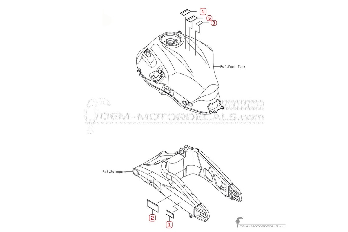 Adesivi per Etichette di avvertenza • Kawasaki Adesivi OEM