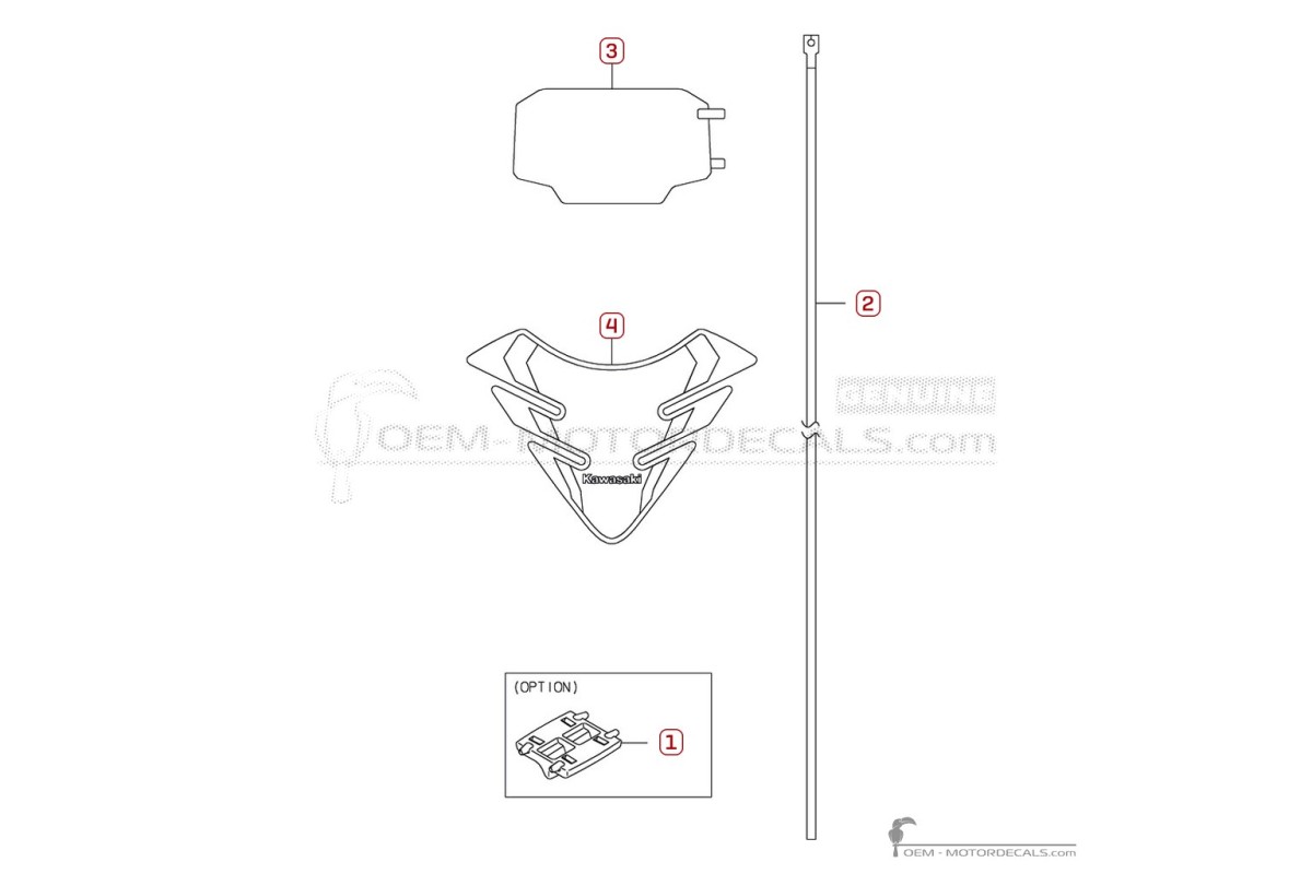 Aufkleber für Optionale Aufkleber • Kawasaki OEM-Aufkleber