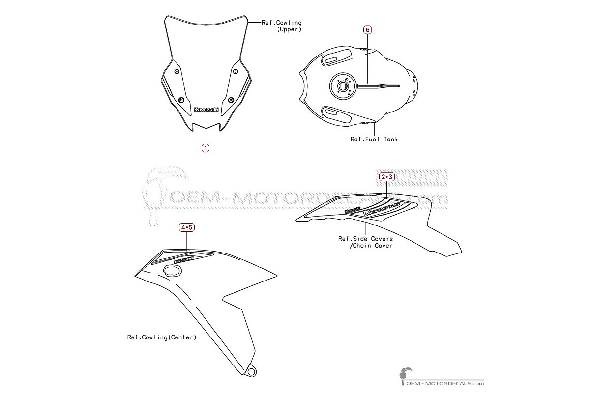 Autocollants pour Kawasaki VERSYS 650 | KLE650 2026 • Kawasaki Autocollants OEM