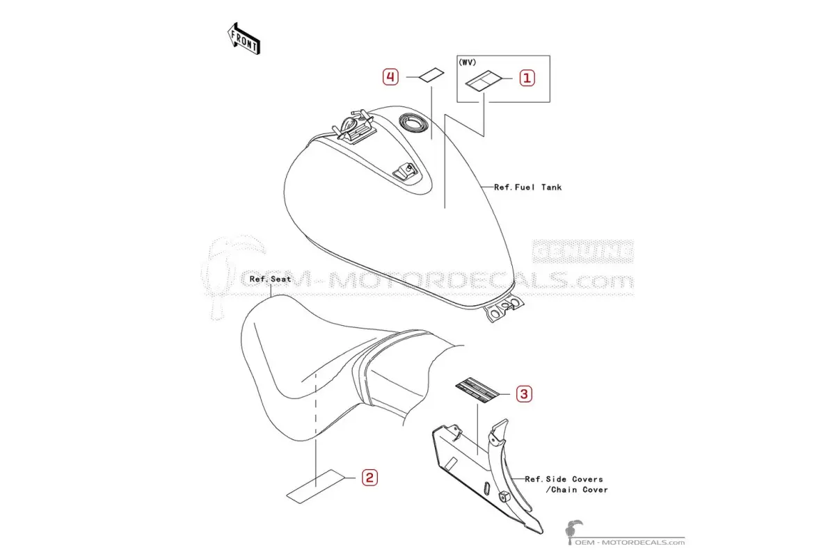 Etiquetas de precaución para VN900 2007 • Kawasaki Pegatinas OEM