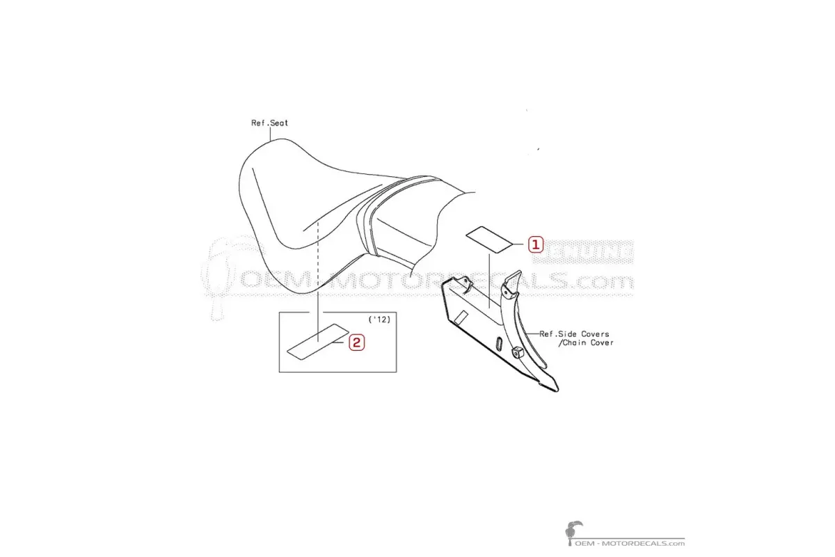 Waarschuwingslabels voor VN900 2015 • Kawasaki OEM Stickers