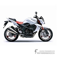 しろな様 OEM Decals Kawasaki Z1000 2008 - White • Original Stickers