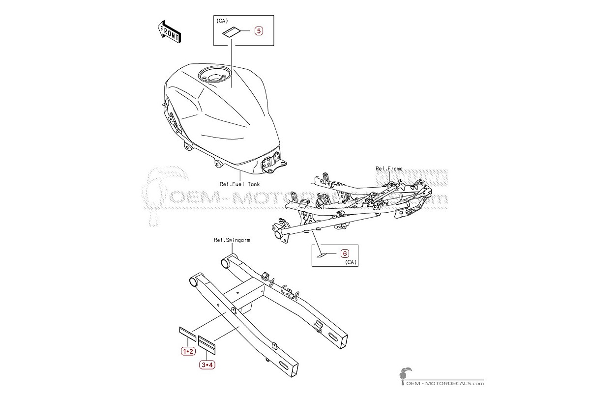 Pegatinas para Etiquetas de precaución • Kawasaki Pegatinas OEM