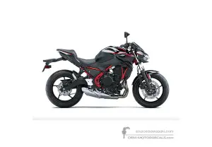 Decals for Kawasaki Z650 | ER650 2025 - Black Red • Kawasaki OEM Decals