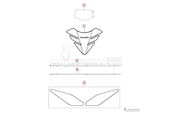 Kawasaki Z650 | ER650 2025 - Naklejki Opcjonalne