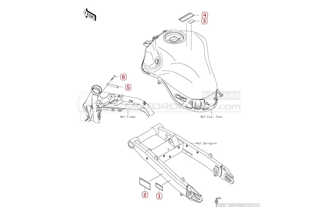 Caution labels for Z900 | ZR900 2023 • Kawasaki OEM Decals
