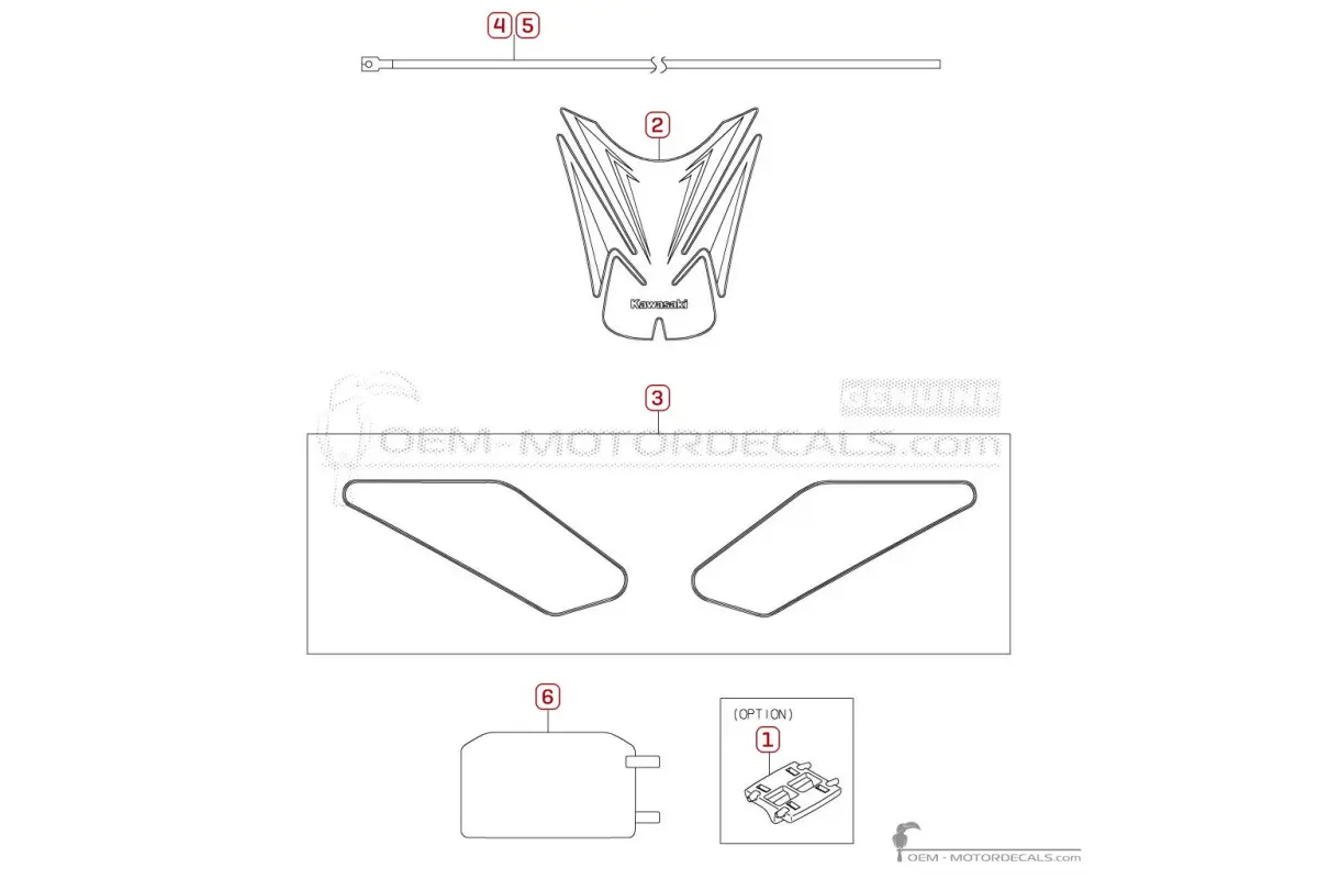 Autocollants optionnels pour Z900 | ZR900 2026 • Kawasaki Autocollants OEM