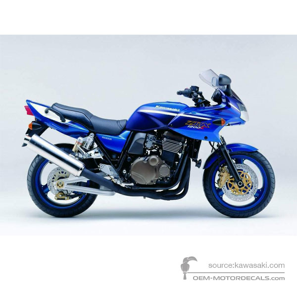 Adesivi per Kawasaki ZRX1200S 2001 - Blu • Kawasaki Adesivi OEM