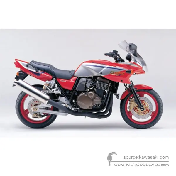 Kawasaki ZRX1200S 2001 - Red - Metallic Phantom Silver / Firecracker Red