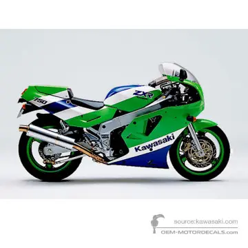 Kawasaki ZXR750 | ZX750 1989 - Zielony - Lime Green / Pearl Alpine White / Blue