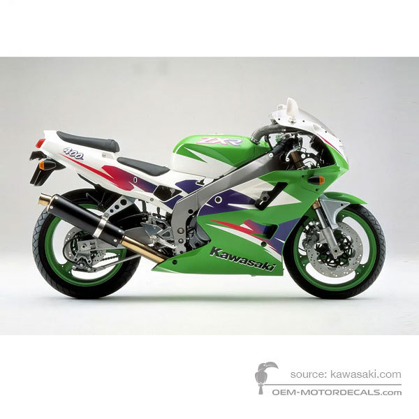 Stickers voor Kawasaki ZXR400 1998 - Groen • Kawasaki OEM Stickers