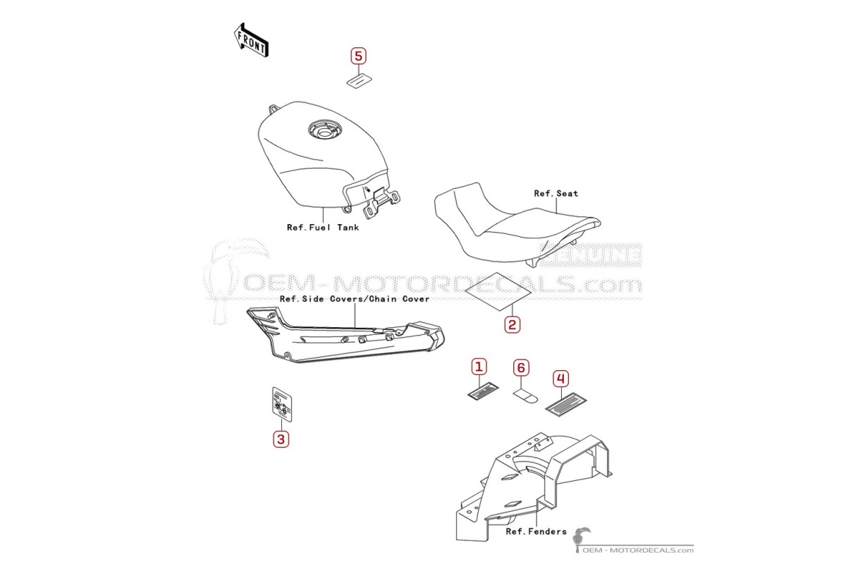 Autocollants pour Étiquettes d'avertissement • Kawasaki Autocollants OEM