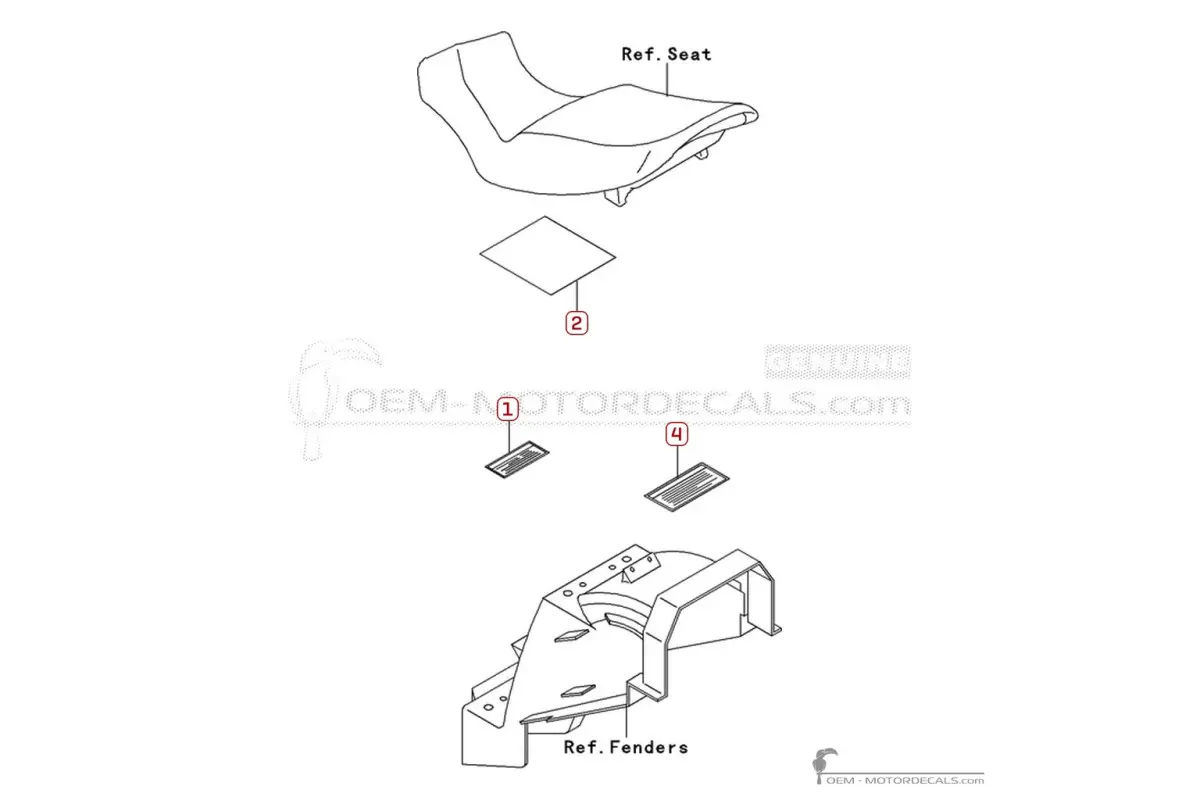 Caution labels for ZZ-R250 | EX250 1994 • Kawasaki OEM Decals