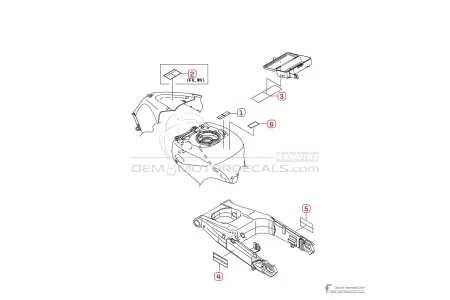 Kawasaki ZZR1400 2006 - Caution labels