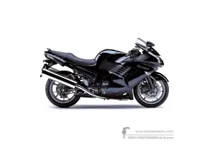 Adesivi per Kawasaki ZZR1400 2007 - Nero • Kawasaki Adesivi OEM