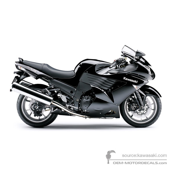 Autocollants pour Kawasaki ZZR1400 2009 - Noir • Kawasaki Autocollants OEM
