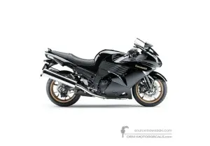 Stickers voor Kawasaki ZZR1400 2010 - Zwart • Kawasaki OEM Stickers