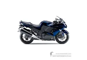 Stickers voor Kawasaki ZZR1400 2013 - Blauw • Kawasaki OEM Stickers