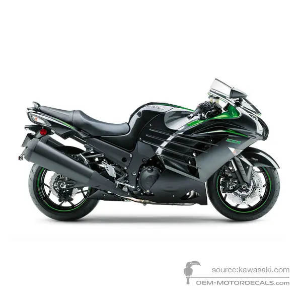 Kawasaki ZZR1400 2018 - Gris - Metallic Carbon Gray / Emerald Blazed Green