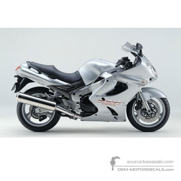 Naklejki do Kawasaki ZZR1200 2002 - Srebrny • Kawasaki Naklejki OEM