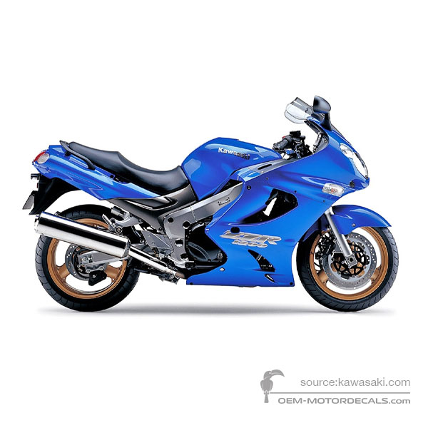Autocollants pour Kawasaki ZZR1200 2004 - Bleu • Kawasaki Autocollants OEM