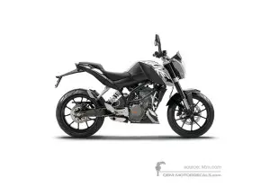 Decals for KTM 125 DUKE 2012 - Gray • KTM OEM Decals