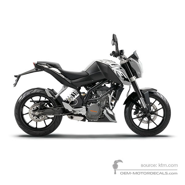 Stickers voor KTM 125 DUKE 2012 - Grijs • KTM OEM Stickers