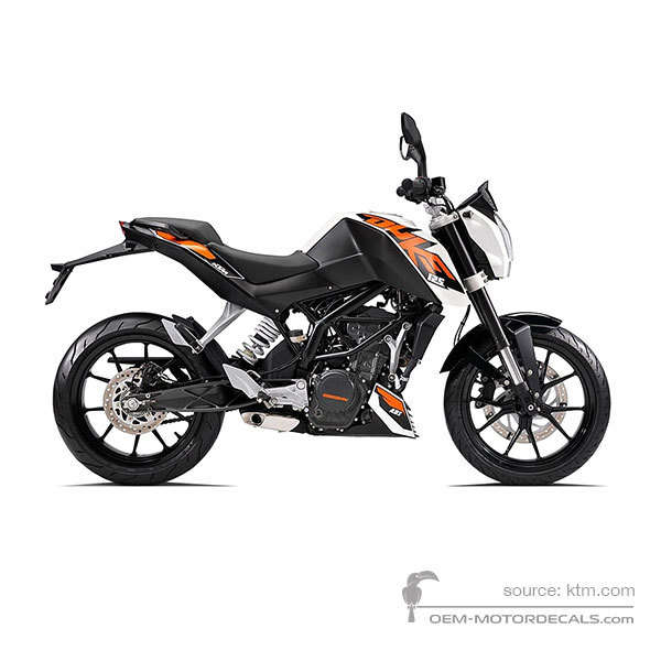 Decals for KTM 125 DUKE 2015 - White • KTM OEM Decals