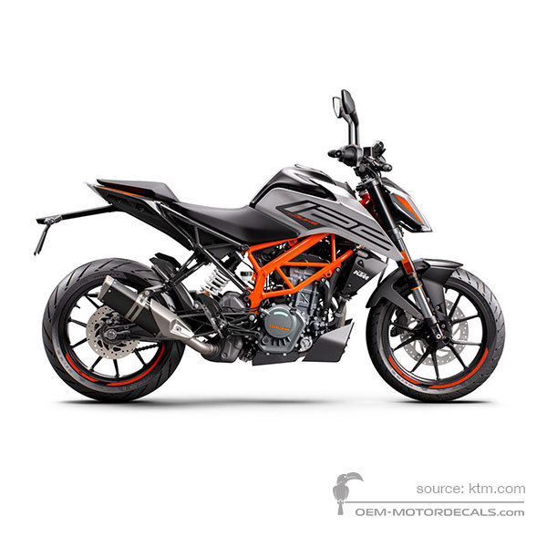 Pegatinas para KTM 125 DUKE 2021 - Plata • KTM Pegatinas OEM
