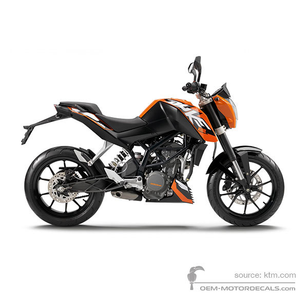 OEM Decals KTM 200 DUKE 2015 Orange Original Stickers