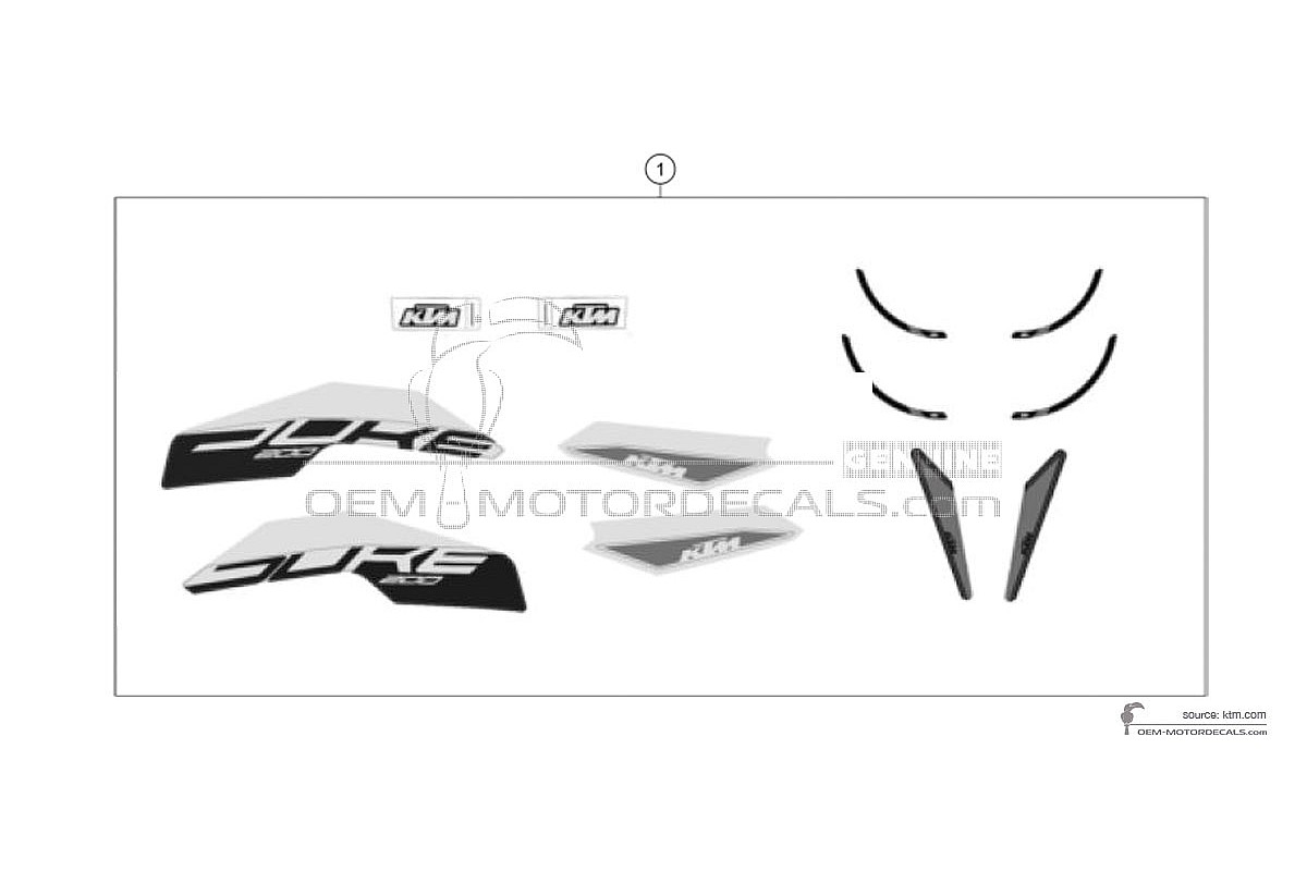 Pegatinas para KTM 200 DUKE 2022 - Blanco • KTM Pegatinas OEM