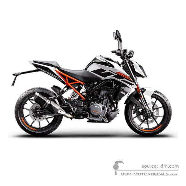 OEM Decals KTM 250 DUKE 2018 White Original Stickers