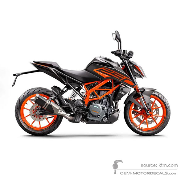 OEM Decals KTM 250 DUKE 2022 Black Original Stickers