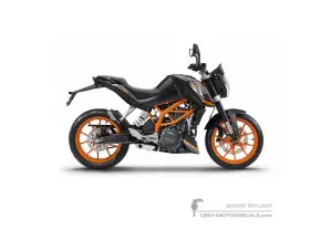 Naklejki do KTM 390 DUKE 2015 - Czarny • KTM Naklejki OEM