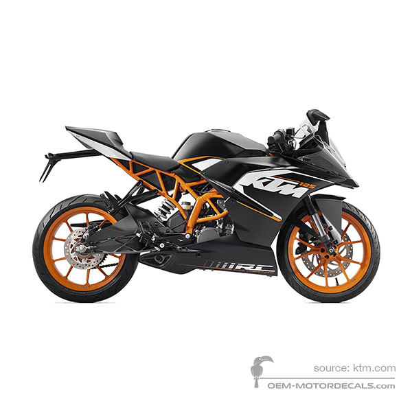Pegatinas para KTM RC125 2015 - Negro • KTM Pegatinas OEM