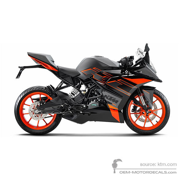 Decals for KTM RC200 2020 - Black • KTM OEM Decals