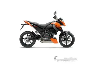 Stickers voor KTM 690 DUKE 2009 - Oranje • KTM OEM Stickers