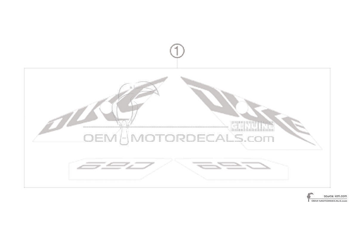 Autocollants pour KTM 690 DUKE 2010 - Blanc • KTM Autocollants OEM