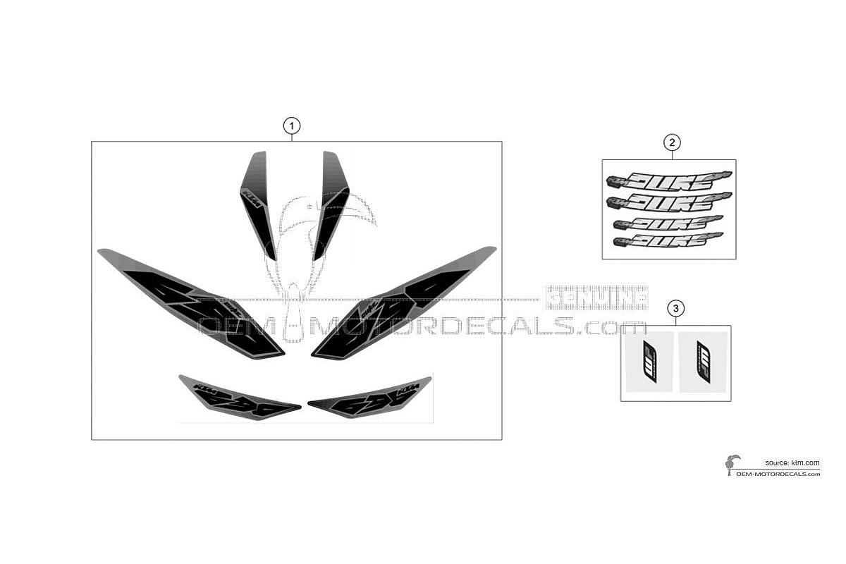 Adesivi per KTM 690 DUKE 2015 - Nero • KTM Adesivi OEM
