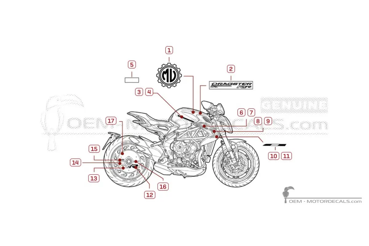 Aufkleber für MV Agusta DRAGSTER RR Ottantesimo 2025 • MV Agusta OEM-Aufkleber