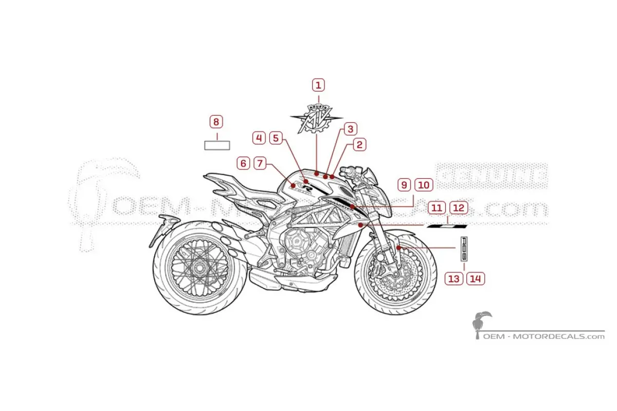 Adesivi per MV Agusta DRAGSTER 800 RR SCS 2020 • MV Agusta Adesivi OEM