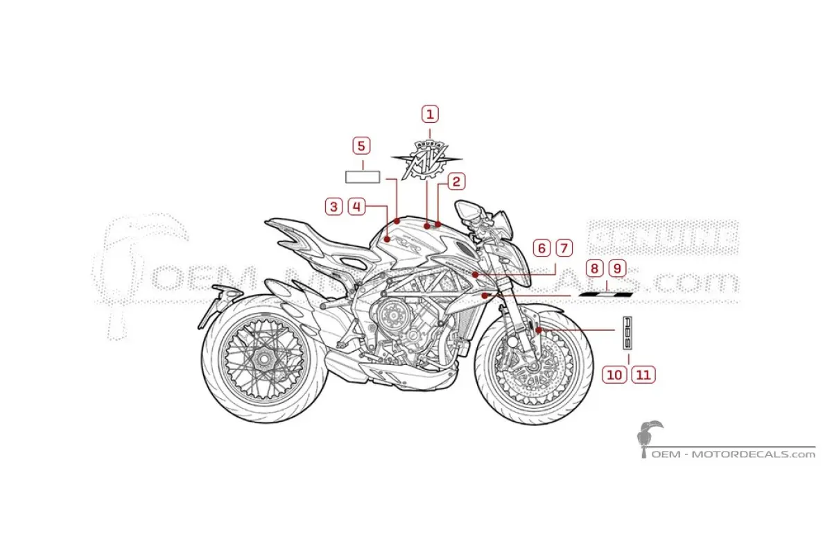 Adesivi per MV Agusta DRAGSTER 800 RR SCS 2021 • MV Agusta Adesivi OEM