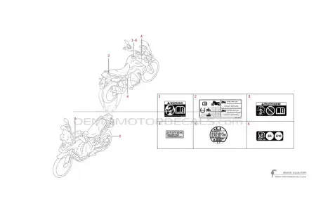 Suzuki DL800 VSTROM - Caution labels