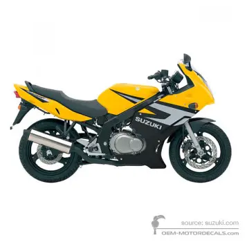 Suzuki GS500F 2005 - Jaune - Pearl Lively Yellow / Dark Space Blue Metallic