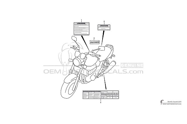 Suzuki GSX1400 - Voorzichtigheid labels