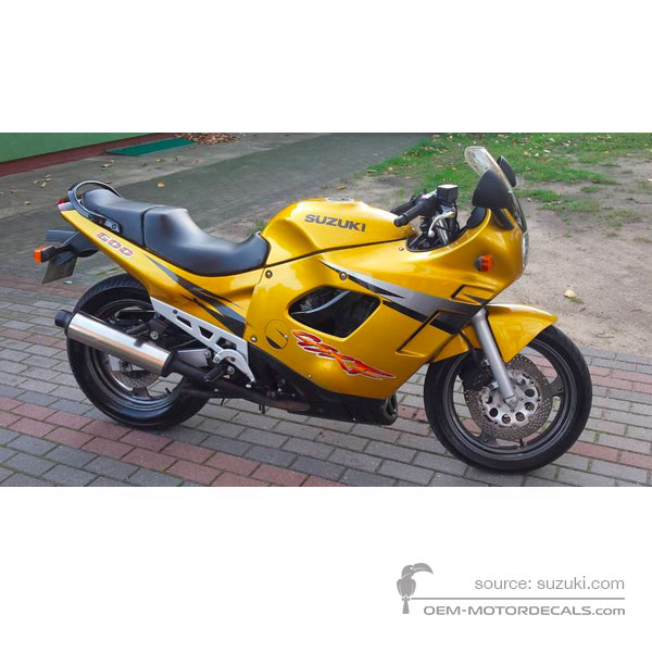 Decals for Suzuki GSX600F 1997 - Yellow • Suzuki OEM Decals